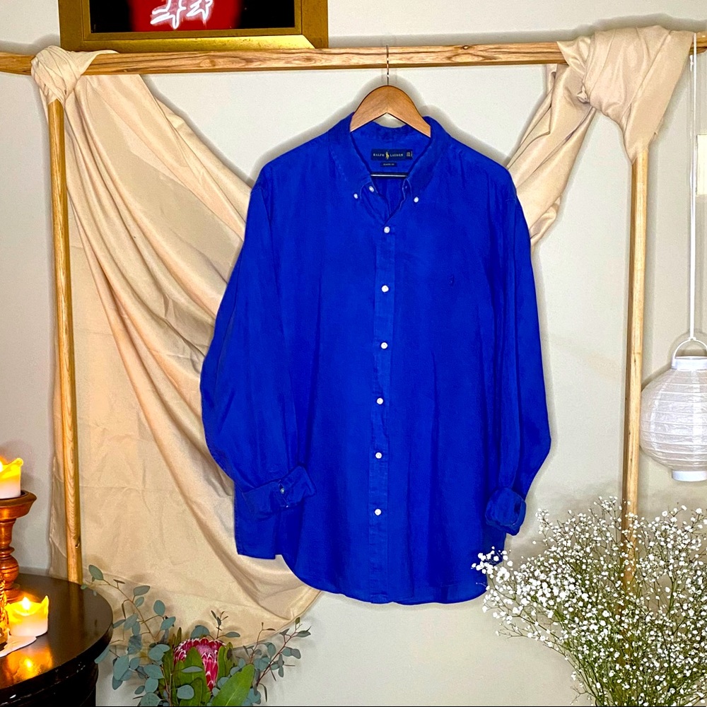 Men’s Blue Polo Button Down